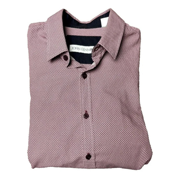 John Lennon by English Laundry‎ Burgundy Button Down Dress Shirt Size M - Picture 7 of 14